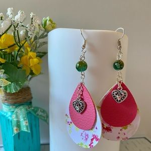 2 layered leather earrings!